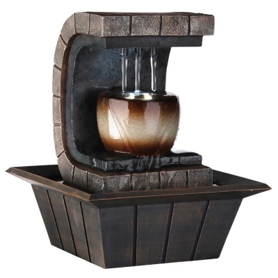 Ore Furniture K323 9.75 in. Meditation Fountain With Led Light 