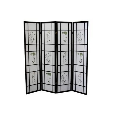 Ore Furniture R5441-4 4 Panel Shoji Screen - Black 