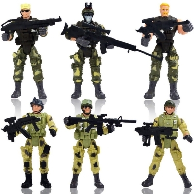 AZ Trading & Import AFA68 4 in. Special Force Army SWAT Soldiers Action Figures with Weapons & Accessories - 6 Figures Per Pack 