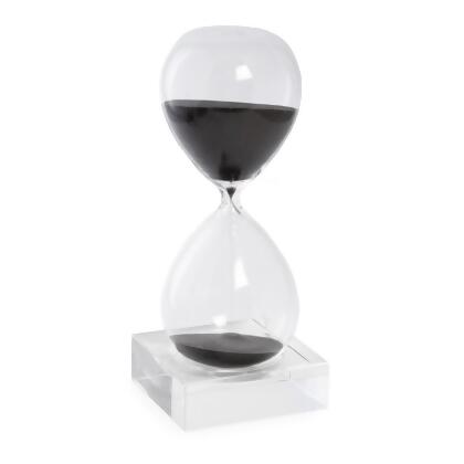 Bey-Berk International D836B 30 Minute Sand Timer on Crystal Base - Clear & Black 