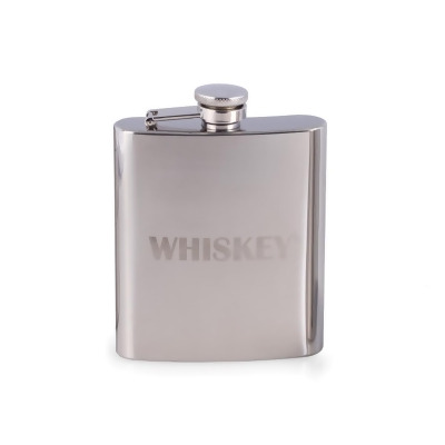 Bey-Berk International FS107W 7 oz Stainless Steel Mirror Finish Whiskey Flask with Captive Cap & Durable Rubber Seal - Silver 