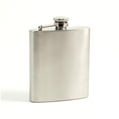 Bey-Berk International FS107S 7 oz Stainless Steel Flask in a Satin Finish with Captive Cap & Durable Rubber Seal - Silver 