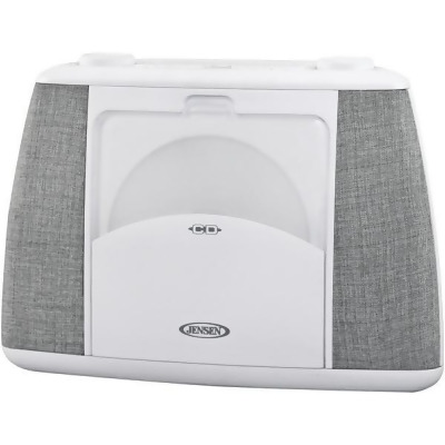 Jensen CD-565 Portable Bluetooth CD Music System, Gray & White 
