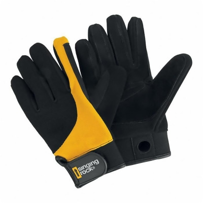 Singing Rock 497752 Falconer Full Gloves, Black & Yellow - Large 
