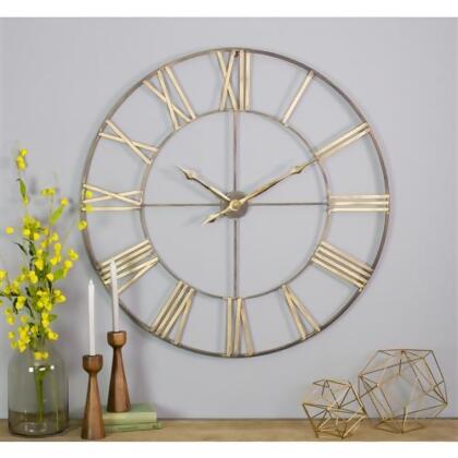 Aspire Home Accents 6671 Bedford Round Metal Wall Clock, Brown