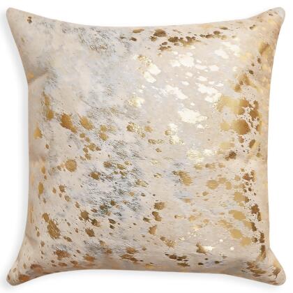 HomeRoots 317010 18 x 18 in. Cowhide Pillow - Natural & Gold 