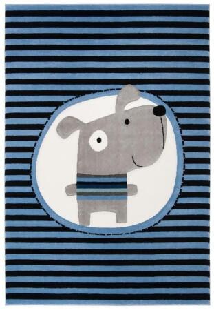 Safavieh CRK126N-4 4 x 6 ft. Carousel Kids Rectangle Power Loomed Area Rug, Navy & Ivory 