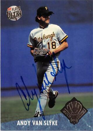 Autograph Warehouse 572483 Pittsburgh Pirates Andy Van Slyke Autographed Baseball Card - 1992 Fleer Ultra No.10 Gold Glove Edition