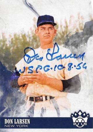 Autograph Warehouse 572385 New York Yankees Inscribed WSPG 10 8 56 Don Larsen Autographed Baseball Card - 2018 Diamond Kings No.24