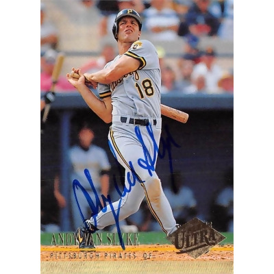 Andy Van Slyke autographed baseball card (Pittsburgh Pirates