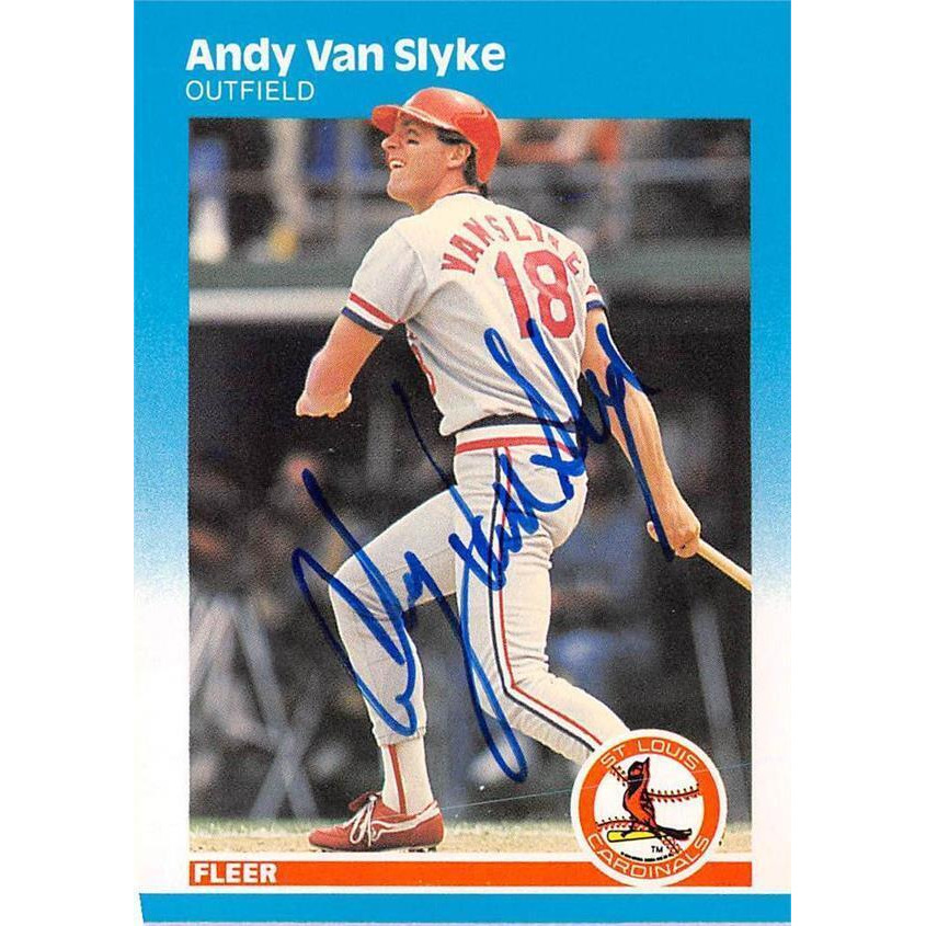 Autograph Warehouse 572294 St Louis Cardinals Andy Van Slyke Autographed Baseball Card - 1987 Fleer No.311