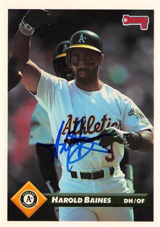 Autograph Warehouse 570992 Oakland Athletics Harold Baines Autographed Baseball Card - 1993 Donruss No.725