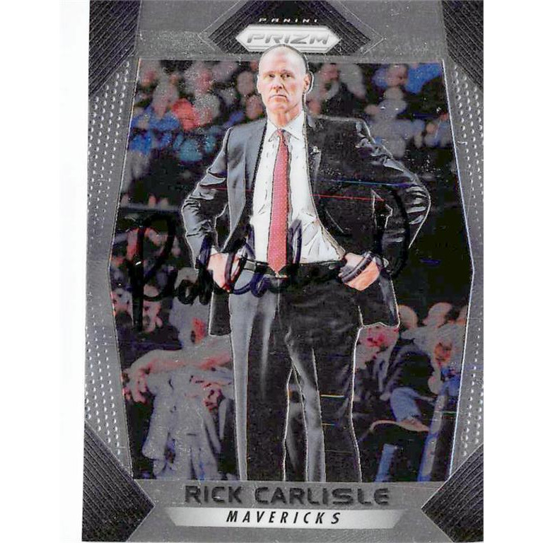 Autograph Warehouse 571807 Dallas Mavericks Coach NBA Rick Carlisle Autographed Basketball Card - 2017 Prizm Chrome No.100