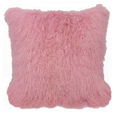 HomeRoots 334384 Pretty n Pink Tibetan Lamb Pillow 