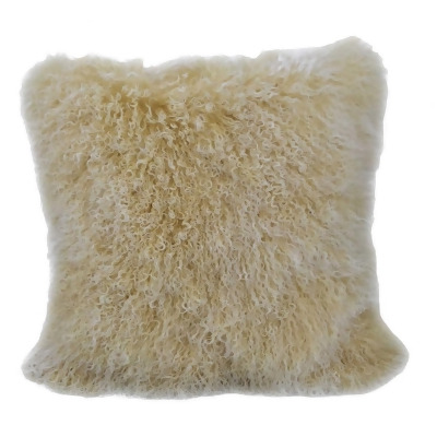 HomeRoots 334372 Champagne Tibetan Lamb Pillow 