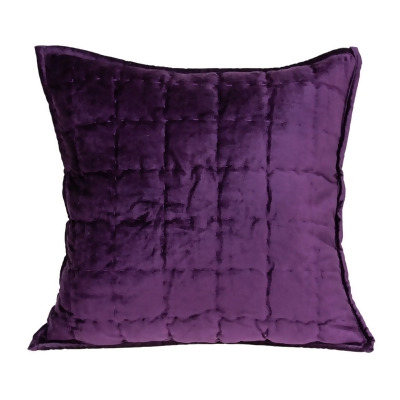 HomeRoots 334089 20 x 7 x 20 in. Transitional Purple Solid Quilted Pillow Cover with Poly Insert 