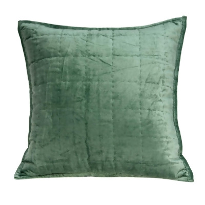 HomeRoots 334090 20 x 7 x 20 in. Transitional Green Solid Quilted Pillow Cover with Poly Insert 