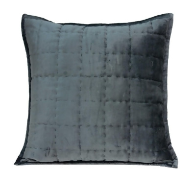 HomeRoots 334091 20 x 7 x 20 in. Transitional Charcoal Solid Quilted Pillow Cover with Poly Insert 