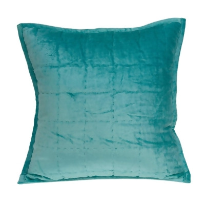 HomeRoots 334101 20 x 7 x 20 in. Transitional Aqua Solid Quilted Pillow Cover with Poly Insert 
