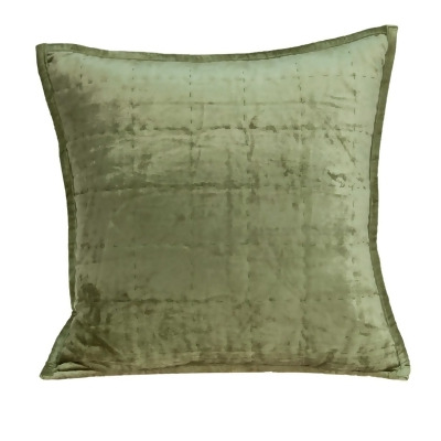 HomeRoots 334099 20 x 7 x 20 in. Transitional Olive Solid Quilted Pillow Cover with Poly Insert 