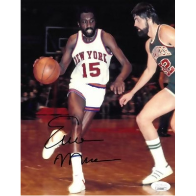 Athlon Sports CTBL-J22436 Earl Monroe Signed New York Knicks 8 x 10 in. Photo- JSA Hologram Black Sig vs Bucks 