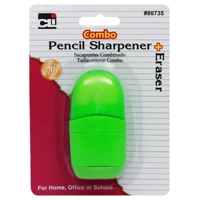 Charles Leonard CHL80735-12 Pencil Sharpenr & Eraser Combo Let Us - 12 Each 