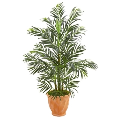 Nearly Natural 5623 4 ft. Areca Palm Artificial Tree in Terra-cotta Planter 