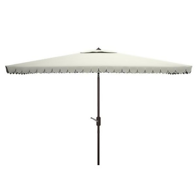 Safavieh PAT8306C 6.5 x 10 in. Elegant Rectangle Umbrella, Beige & White 