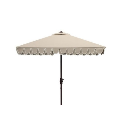 Safavieh PAT8406C 7.5 ft. Elegant Square Umbrella, Beige & White 