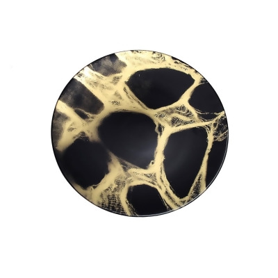 Classic Touch mc1081 Marbleized Chargers, Black & Gold - Set of 4 