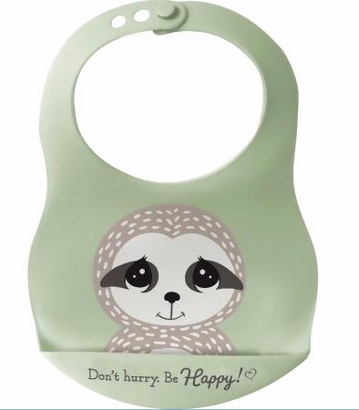 Precious Moments 139592 Precious Earth Sloth-Dont Hurry Be Happy Bib - 10 x 7 in. - Nov