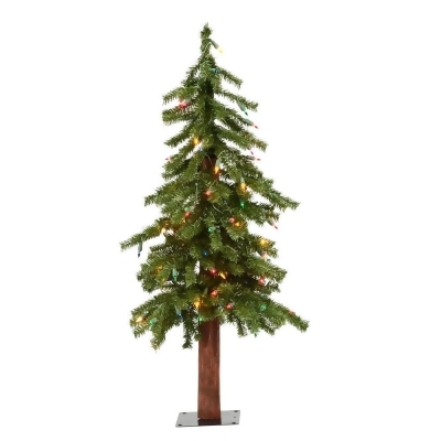 Vickerman A805132 3 ft. x 22.5 in. Natural Alpine Artificial Green Christmas Tree with 70 Multi-Colored Light & 191 Tip Count 