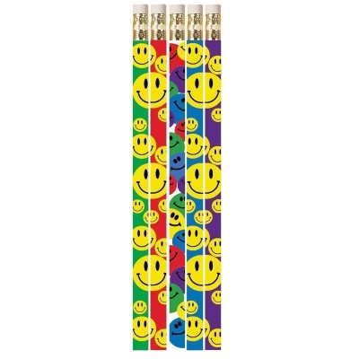 Musgrave Pencil MUS1467D-12 Happy Face Assorted Motivational Fun Pencils - 12 Dazon 
