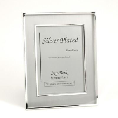 Bey-Berk International SF203-11 Silver Plated 5 x 7 in. Picture Frame with Easel Back - 7 x 0.75 x 9 in. 