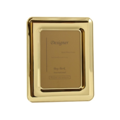 Bey-Berk International BF163-09 Brass 4 x 6 in. Picture Frame with Easel Back - 6.25 x 0.25 x 8.25 in. Gold 