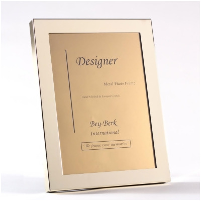 Bey-Berk International BF100-08 Brass 3.5 x 5 in. Picture Frame with Easel Back - Gold 