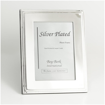 Bey-Berk International SF107-09 Silver Plated 4 x 6 in. Picture Frame with Easel Back - 6.35 x 0.25 x 8.5 in. 