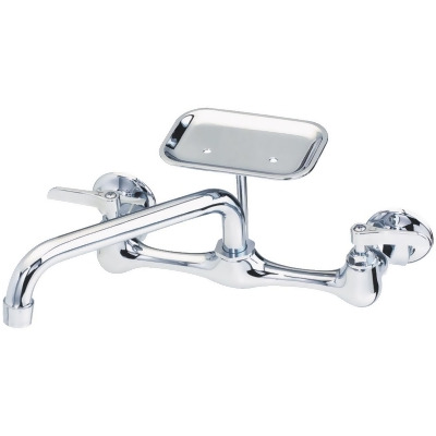 B&K 123-011NL Utility Faucet Wallmount with Soap Dish, Chrome 