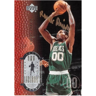 Autograph Warehouse 527656 Robert Parish Autographed Basketball Card - Boston Celtics NBA Champion 2000 Upper Deck Legends No.46 