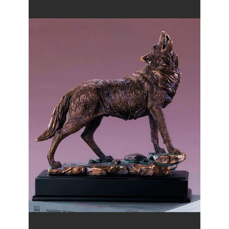 Marian Imports F53214 12 x 13 in. Treasure of Nature Howling Wolf Bronze Statue