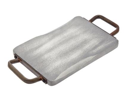 Godinger 33606 Grey Wash Rect Wood & Metal Tray 