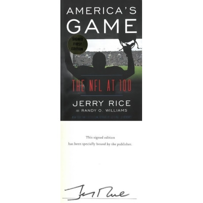 Athlon Sports CTBL-025829 Jerry Rice Signed 2019 Americas Game The NFL at 100 & Hardcover Plated First Edition Book 