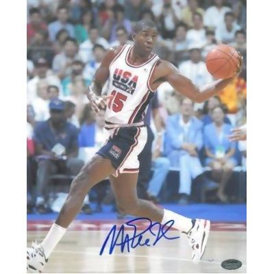 Athlon Sports CTBL-J14721 16 x 20 in. Magic Johnson Signed Team USA Olympic Dream Team Dribble Photo 
