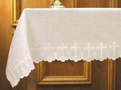 R. J. Toomey 182297 Linen Altar Frontal - 2-Sided Scalloped Edge - 50 x 64 in. 