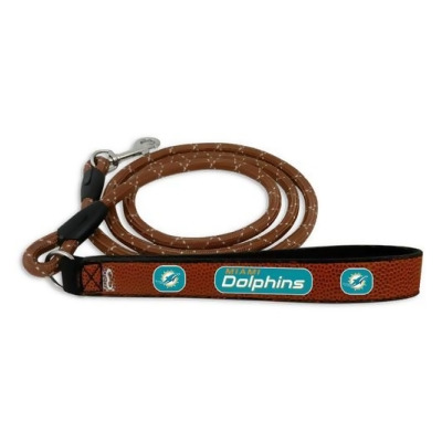Gamewear 1442802090 Miami Dolphins Leather Frozen Rope Football Pet Leash - Large 