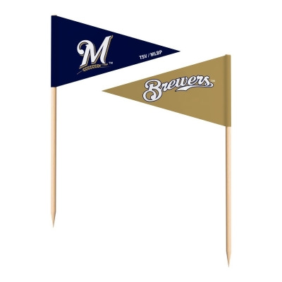 The Sports Vault 7183138516 Milwaukee Brewers Toothpick Flags - Pack of 36 