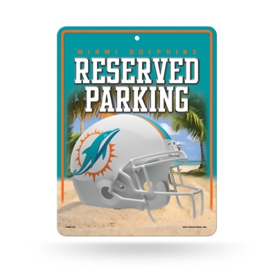 Rico Industries 6734548430 Miami Dolphins Metal Parking Sign 