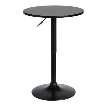 Armen Living LCBEPUBLK Bentley Adjustable Pub Table, Black Brushed Wood & Black Metal Finish 