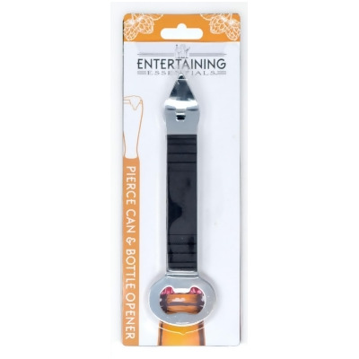 Entertaining Essentials EE110 Pierce Can & Bottle Opener with Handle, Black 