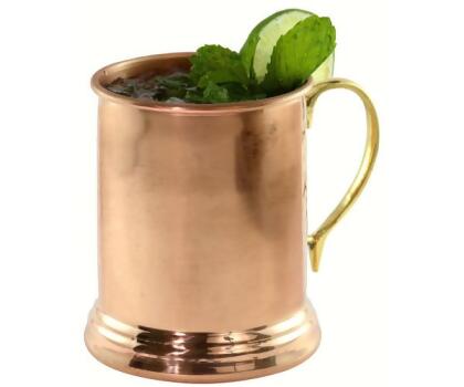 Zees Creations AC6008 24 oz Copper Tankard Smooth with Brass Handle 